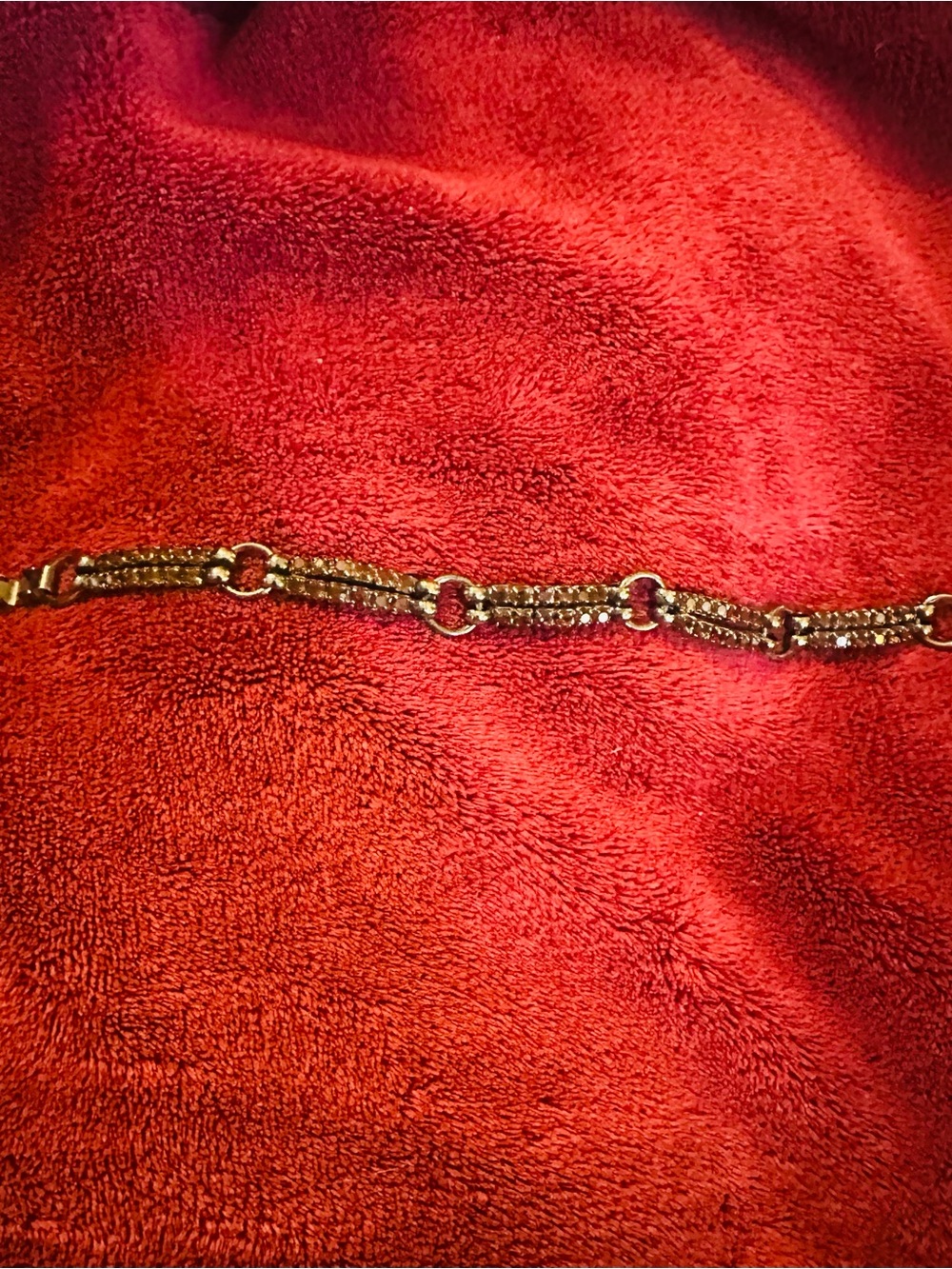 bronze Tone Linked Chain Bracelet with silver links - Women's Jewelry